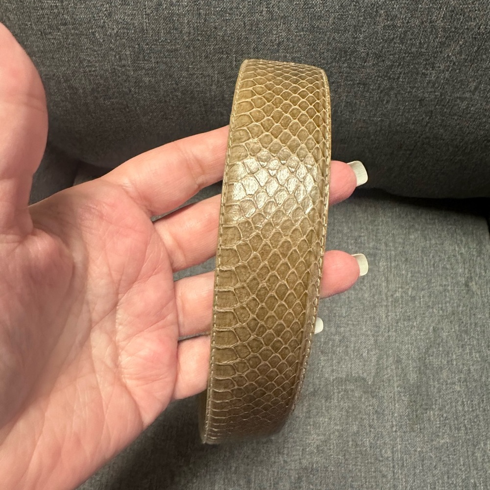 Vintage Dame Belt & Bag Genuine Snakeskin Belt- Silver and Gold Buckle - Picture 6 of 10